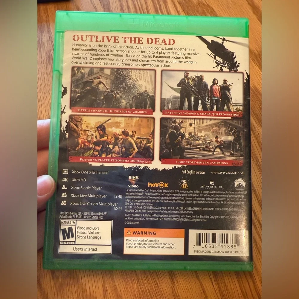 World War Z Xbox One Game